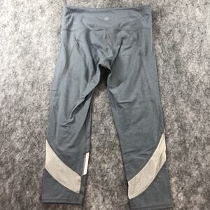 Athleta Leggings Womens Medium Gray Cropped Mesh Panels Low Rise Nylon Blend